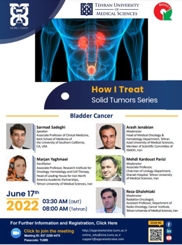 وبینار تخصصی نحوه درمان تومورهای جامد تحت عنوان &quot;سرطان مثانه&quot;